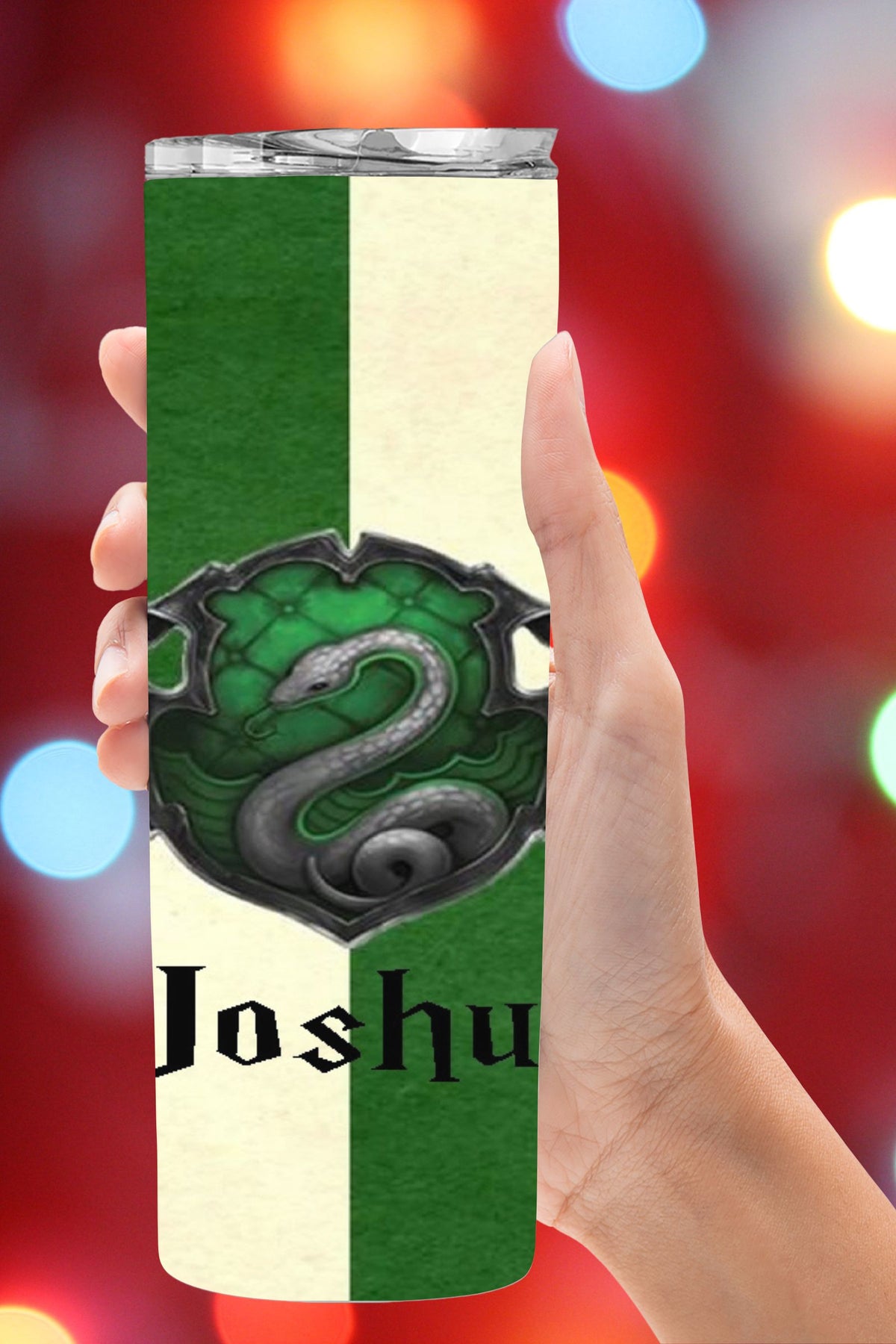 Snake Squares Personalized Slytherin Harry Potter Tumbler