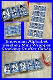 Christmas Snowman Hershey Candy Bar Wrapper Stocking Stuffer Printable