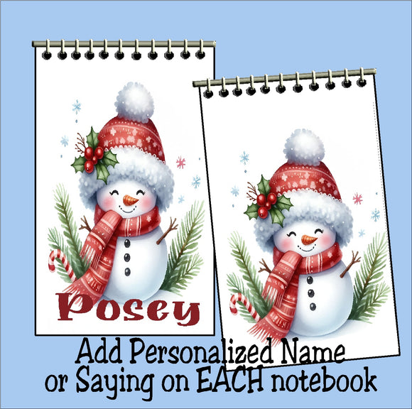 Christmas Snowmen Stocking Stuffer Christmas Personalized Notebook