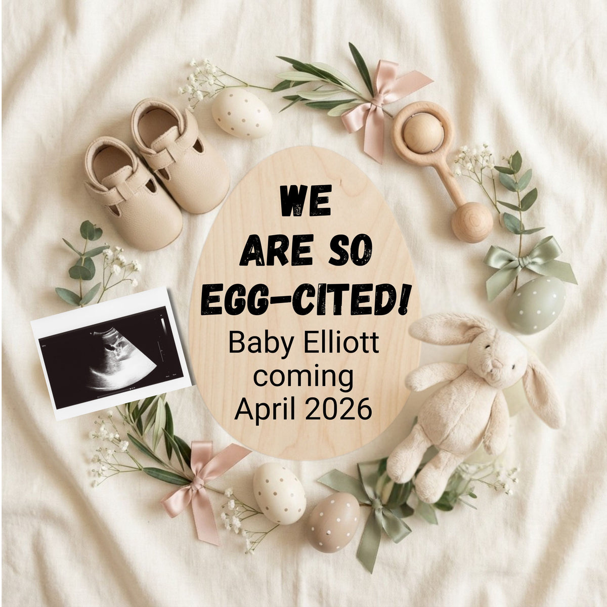 Minimalist Valentine Pregnancy Announcement Canva Template