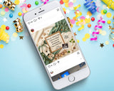 St Patricks Day Two Little Feet Pregnancy Announcement Canva Template