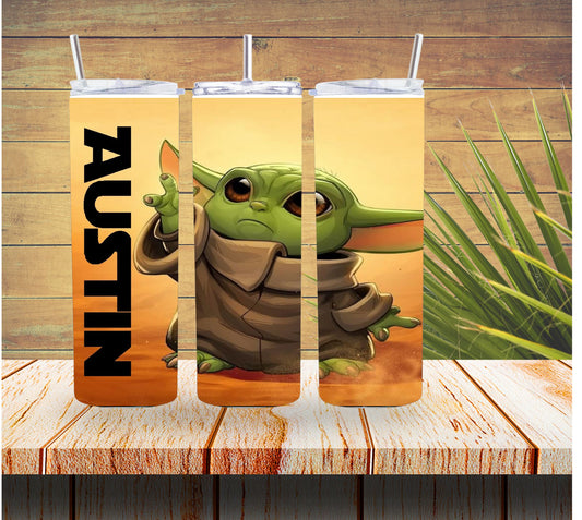 Baby Yoda Personalized Star Wars Tumbler  *122