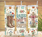 Raised on Sweet Tea and Scripture Tumbler and Tumbler Wrap PNG  *1074