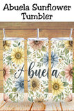 Celebrate the heart of the family with this beautiful Abuela floral tumbler design, featuring soft watercolor sunflowers, leafy greenery, and warm neutral accents. Designed to honor Spanish-speaking grandmas, this wrap is perfect for Mother’s Day, Christmas, birthdays, or a just-because gift from the grandkids.
