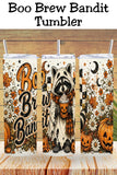 Boo Brew Bandit Ghost Raccoon Tumbler and Tumbler Wrap *1102