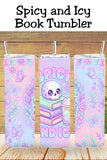 Create your own reader tumbler with this spicy book PNG design. Featuring a cute skeleton, iced coffee, and BookTok humor, this sublimation design is perfect for book lovers, book clubs, and coffee lovers who like their books spicy and their drinks icy.