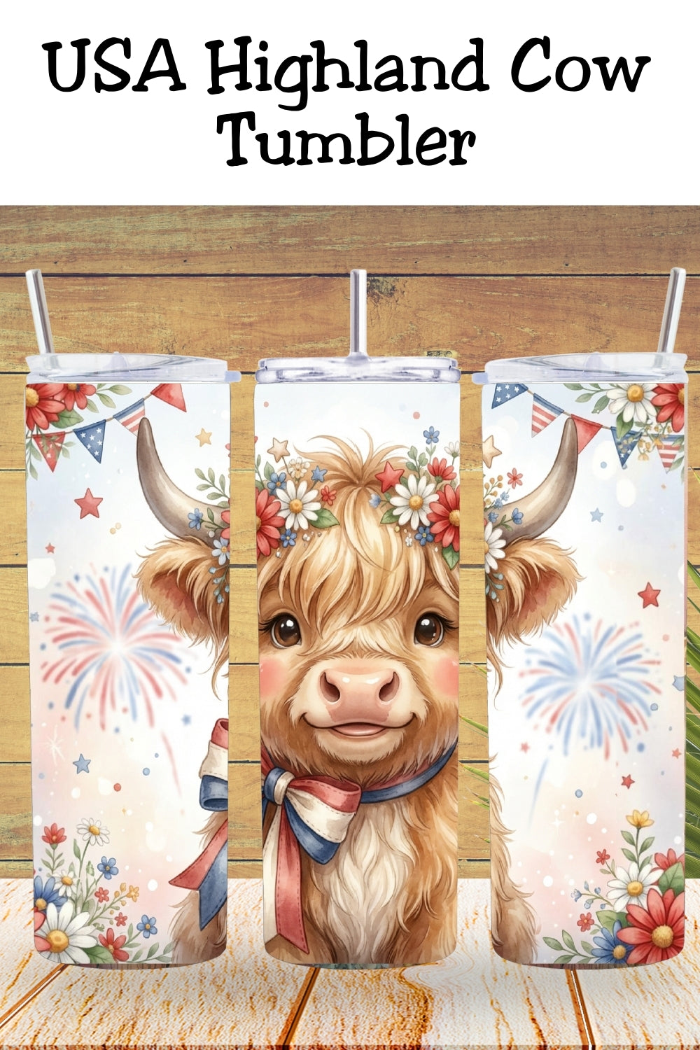 Create the cutest patriotic tumbler this summer 🇺🇸🐮 Ideal for small business tumblers, sublimation projects, and Fourth of July gifts. Choose a ready-made tumbler or a PNG wrap to make your own.
