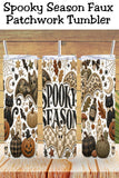Spooky Season Patchwork Bats Tumbler and Tumbler Wrap *1109