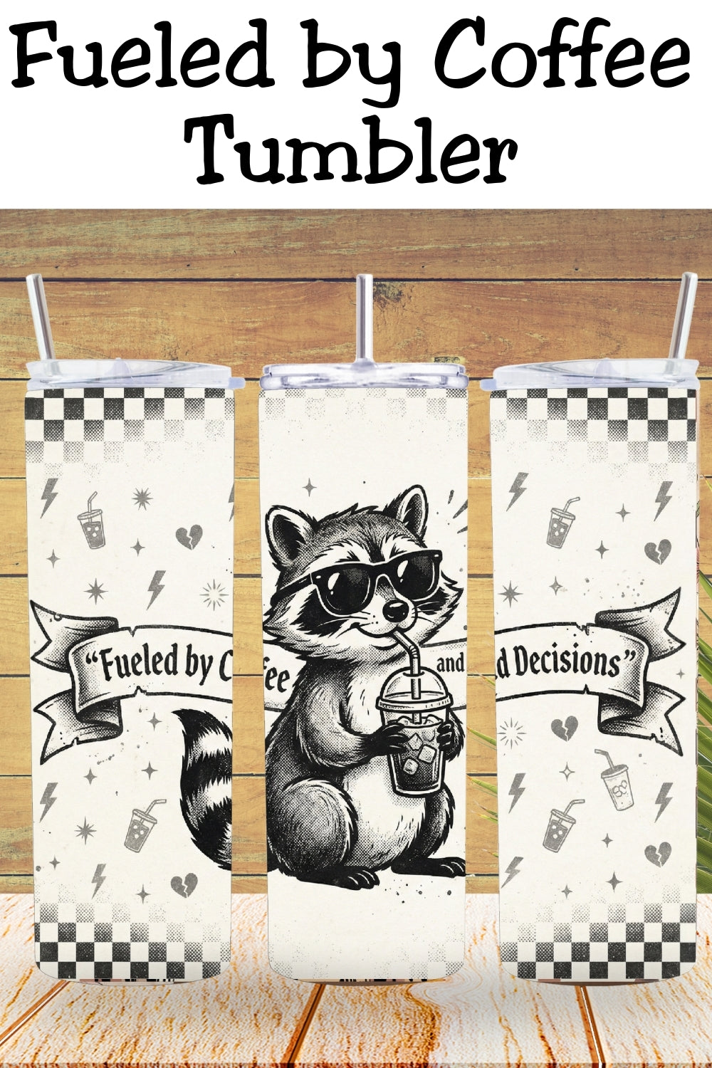 This funny raccoon coffee tumbler is for the girls who thrive on chaos and cold brew. Featuring a retro tattoo-style trash panda and bold sarcastic quote, this design is perfect for meme lovers and iced coffee addicts. Great for sublimation sellers or as a ready-made tumbler gift.