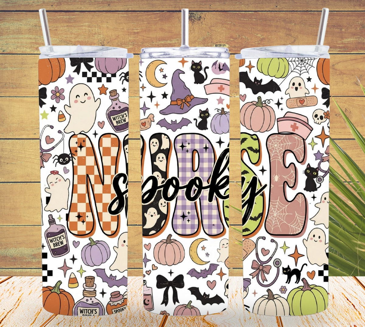 Spooky Nurse Tumbler and Tumbler Wrap *1098