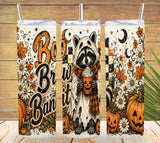 Boo Brew Bandit Ghost Raccoon Tumbler and Tumbler Wrap *1102