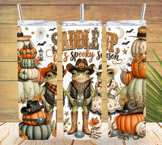 Western Halloween Frog Tumbler and Tumbler Wrap *1095
