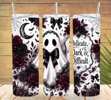Delicate, Dark & Difficult Ghost Tumbler and Tumbler Wrap  *1090