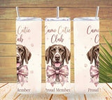 Camo Dog Coquette Bow Tumbler – GSP Hunter Girl Design   *866