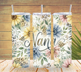 Nana Floral Tumbler – Grandma Nana 20oz Skinny Design   *899