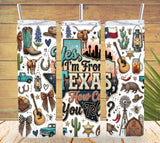 Texas Pride Tumbler and Tumbler Wrap PNG  *1062