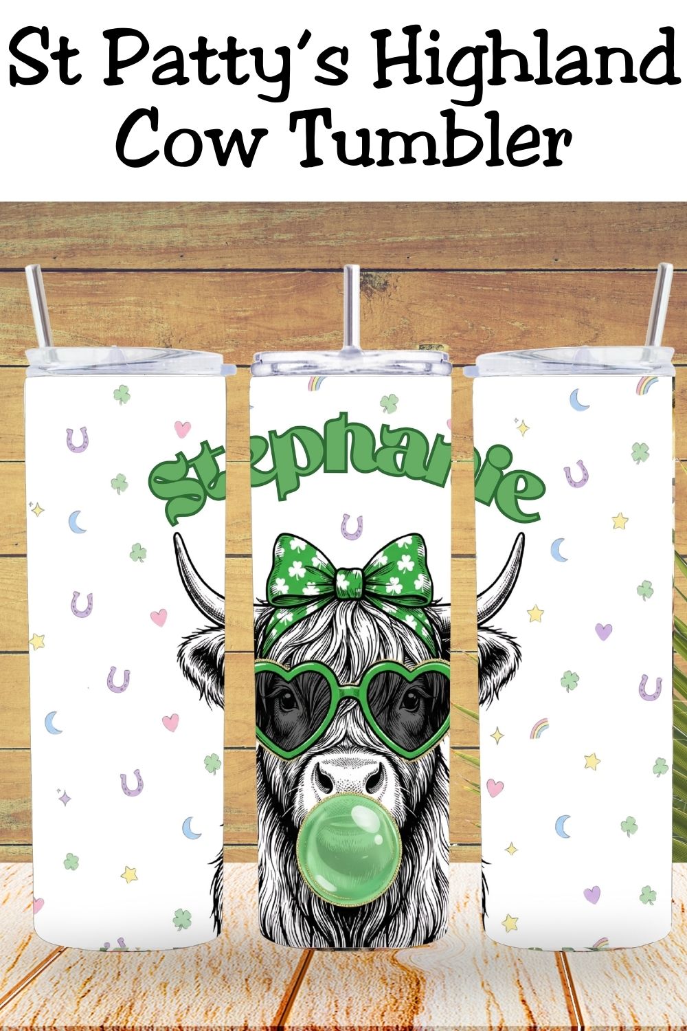 Trendy St. Patrick’s Day tumbler idea 🍀 Vintage highland cow design with green shamrocks, lucky symbols, and a personalization spot for names. Available as a physical tumbler or a digital PNG wrap for sublimation. Perfect for festive March gifts, Irish decor lovers, and coquette cow fans.