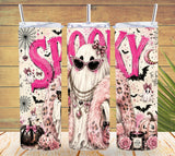 Glam Ghost Pink Halloween Tumbler and Tumbler Wrap PNG *1085