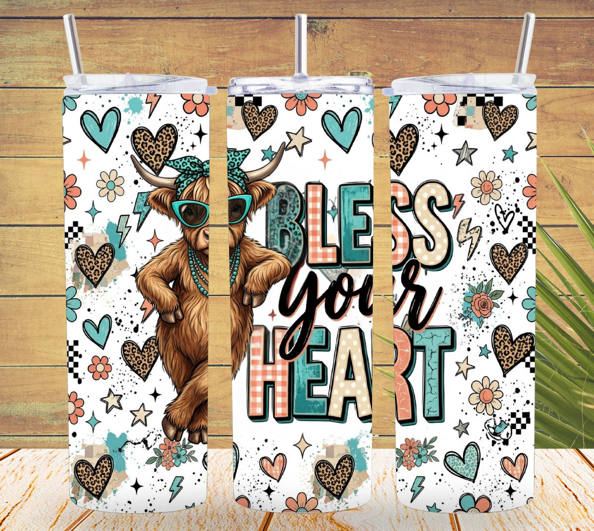 Bless Your Heart Tumbler Wrap PNG & 20oz Skinny Tumbler *1059
