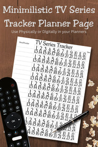 Minimilistic TV Series Tracker Planner Page