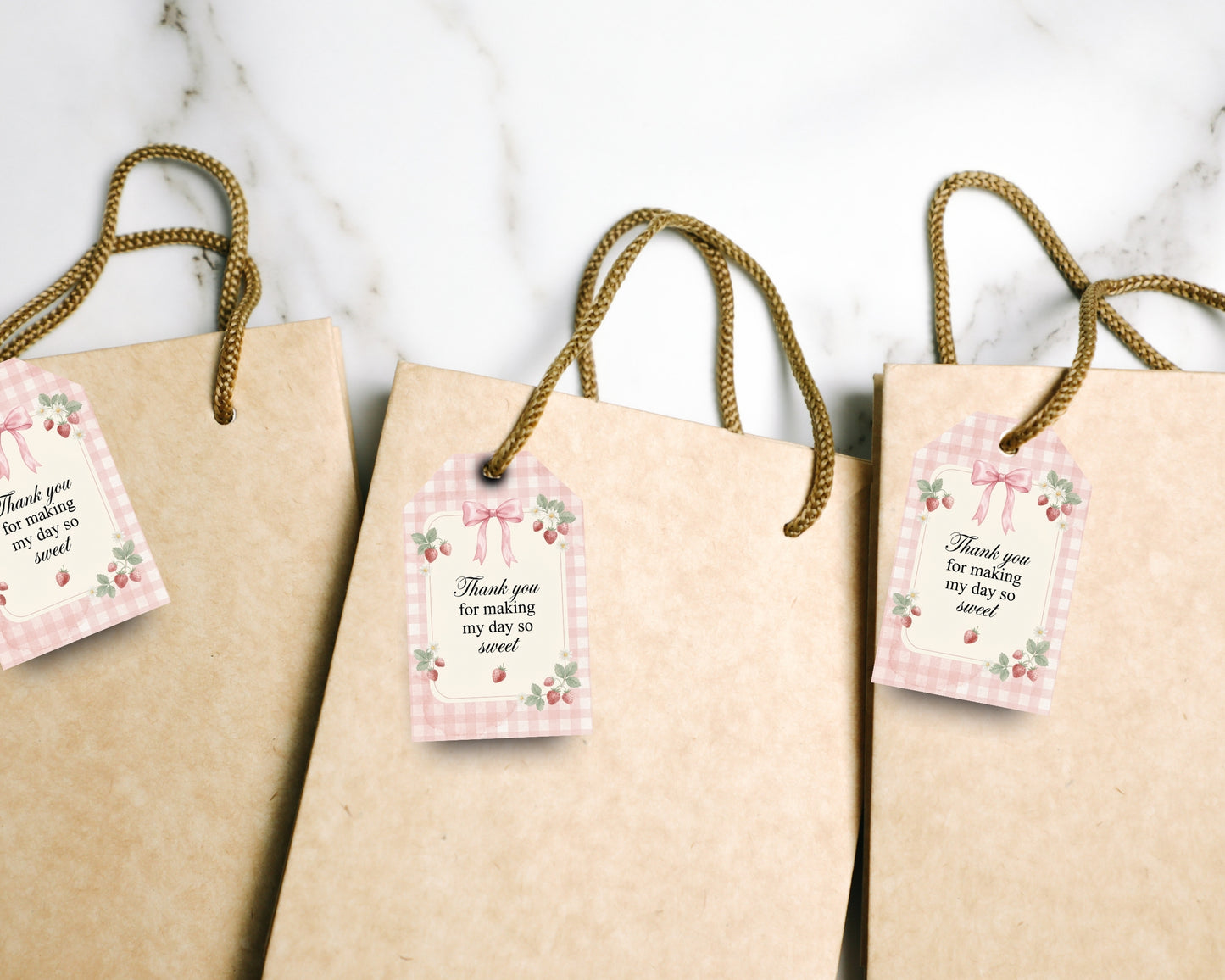 Berry First Birthday Thank You Tags Printable