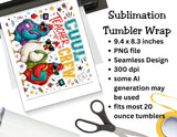 Cool Teacher Crew Chicken  Tumbler and Tumbler Wrap PNG  *1086