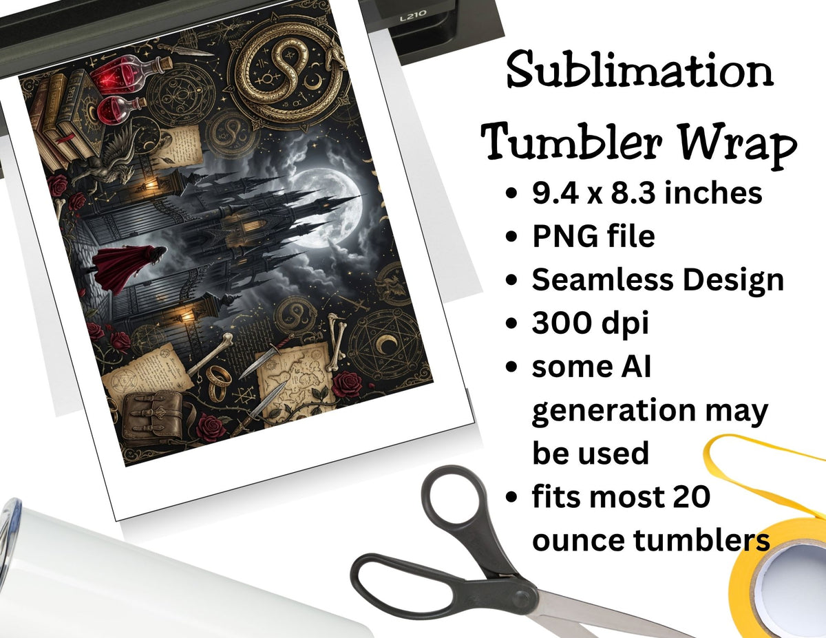 Alchemised Inspired Gothic Fantasy Tumbler and Tumbler Wrap PNG  *1075