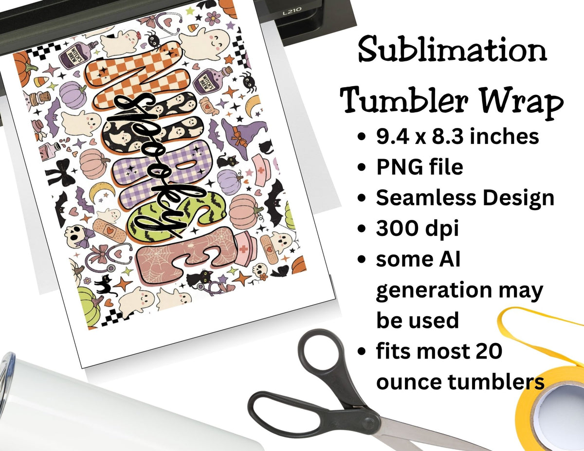 Spooky Nurse Tumbler and Tumbler Wrap *1098