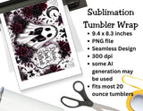 Delicate, Dark & Difficult Ghost Tumbler and Tumbler Wrap  *1090