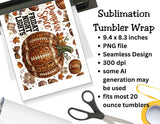Pumpkin Spice and Friday Night Lights Football Mom Tumbler and Tumbler Wrap PNG   *1076