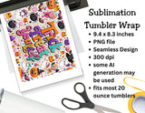 Trick or Treat Yourself Halloween Tumbler and Tumbler Wrap  *1112