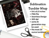 Dark Romantasy Dire Wolf Tumbler Tumbler and Tumbler Wrap  *1091