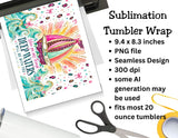 Deep Waters Christian Tumbler and Tumbler Wrap PNG  *1069