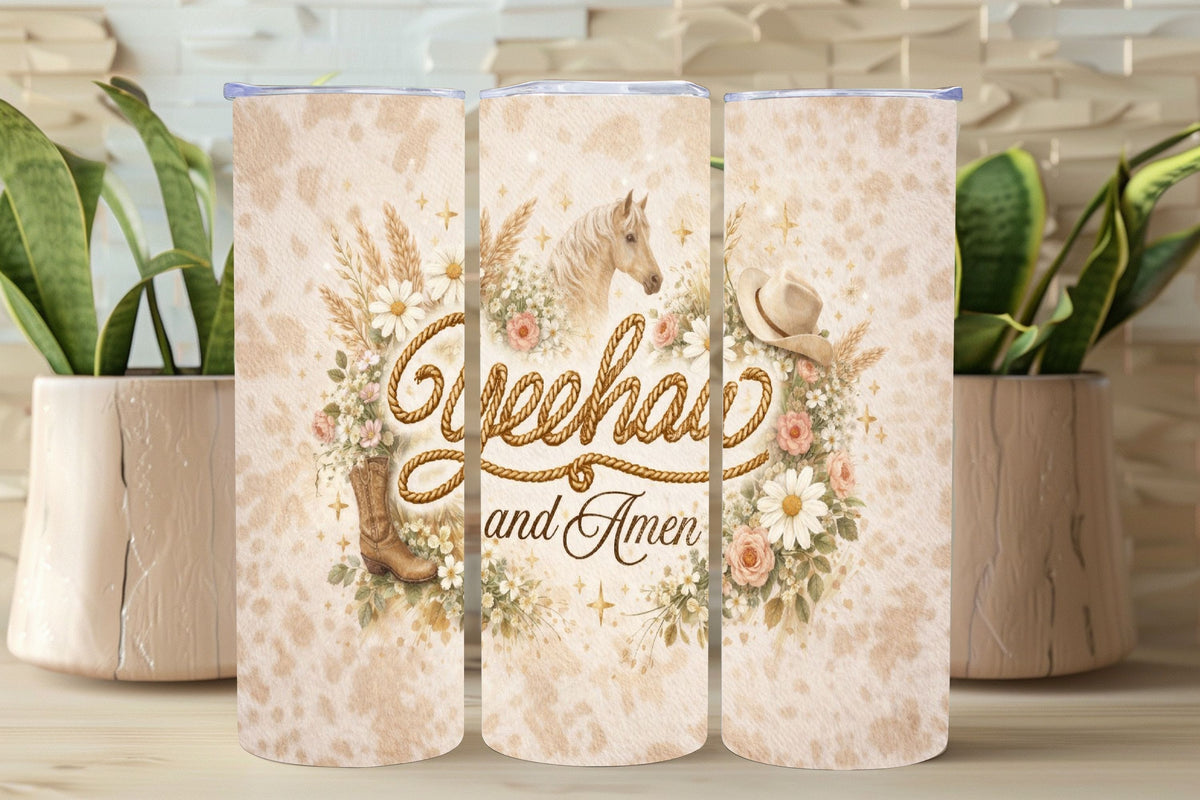 Yeehaw and Amen Tumbler Wrap   *848
