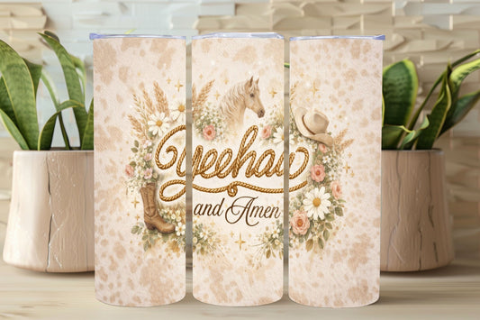 Yeehaw and Amen Tumbler Wrap   *848