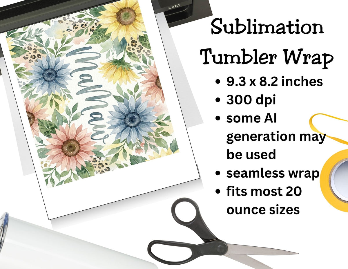 MaMaw Floral Tumbler – Grandma MaMaw 20oz Skinny Design   *904