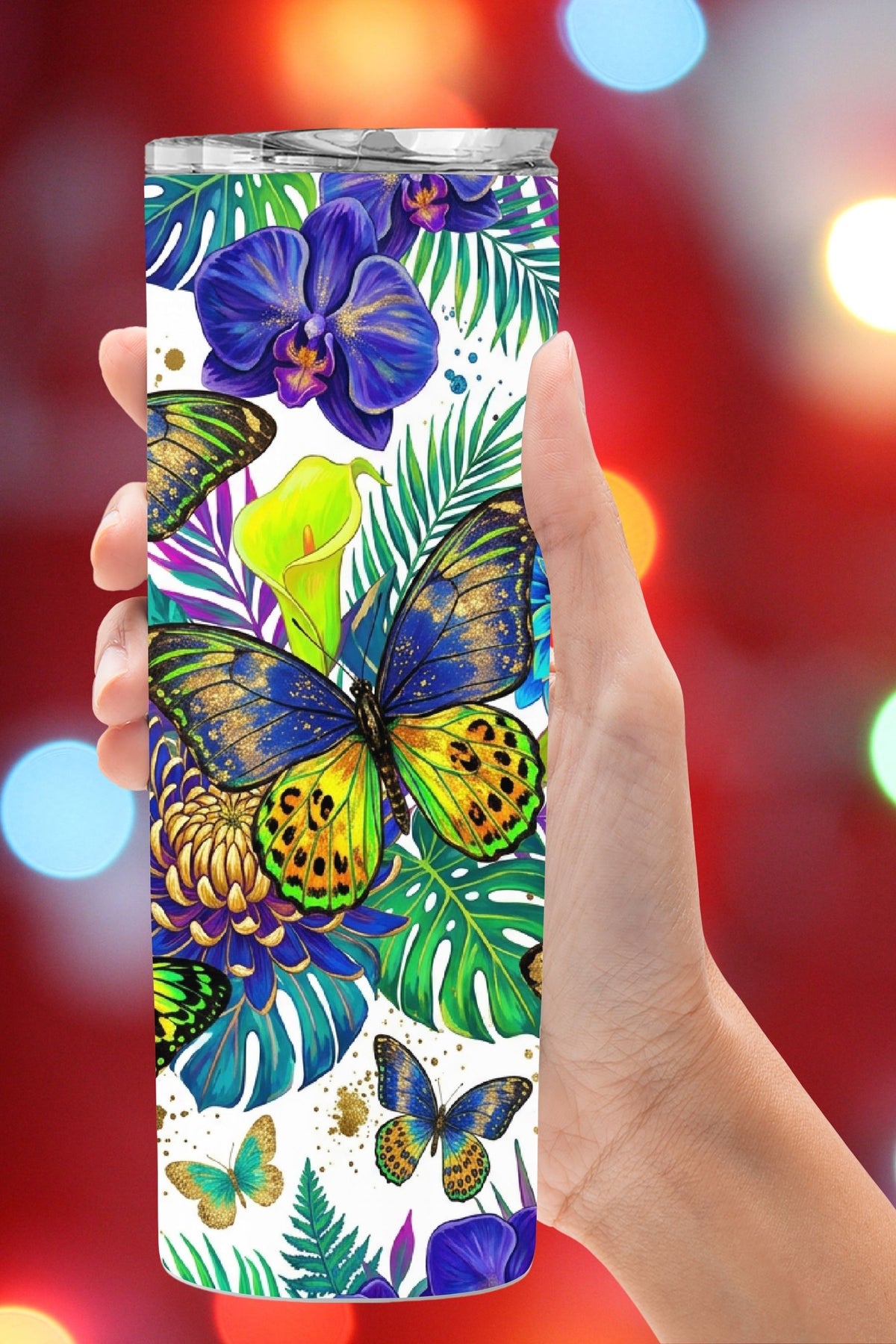 Butterfly Floral  TUMBLER and Tumbler Wrap PNG   *1064