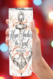 Hope Anchors the Soul Christian Coastal Tumbler and Tumbler Wrap *1089