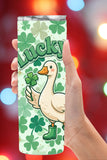 Add a little lucky charm to your spring routine with this adorable Lucky-ish Goose tumbler. With its seamless clover background and playful cartoon goose design, this St. Patrick’s Day drinkware is perfect for moms, small business owners, and anyone who loves cute holiday animals. Whether you’re shopping for a festive green tumbler, a shamrock gift, or something unique for March, this design stands out from typical Irish gnomes and decor.