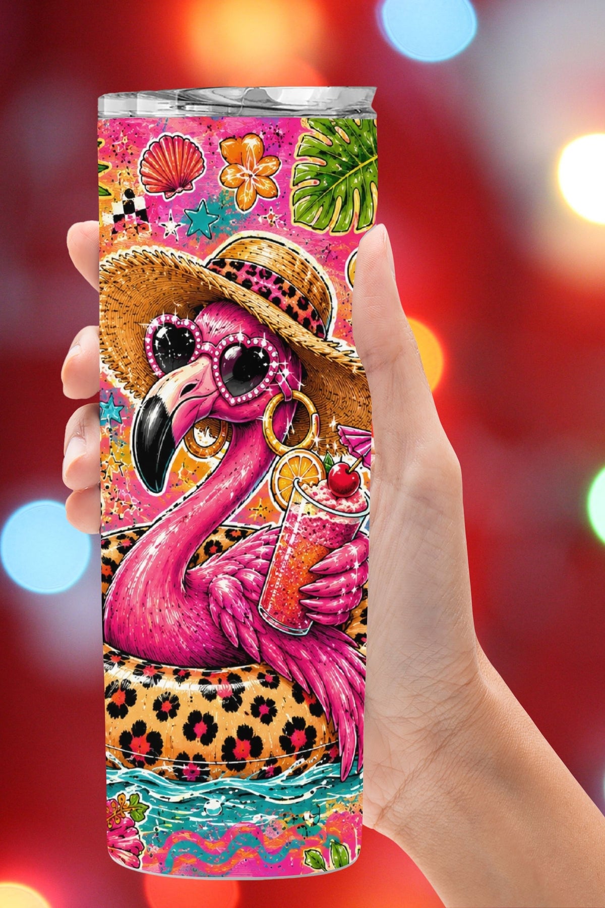This funny summer tumbler wrap is giving retro beach vacation energy in the BEST way 🌴☀️ Featuring a bright pink flamingo floating in a leopard print tube with colorful tropical graphics and bold southern-inspired humor, this seamless tumbler PNG is perfect for summer drinkware, pool party tumblers, vacation gifts, and trendy handmade products.