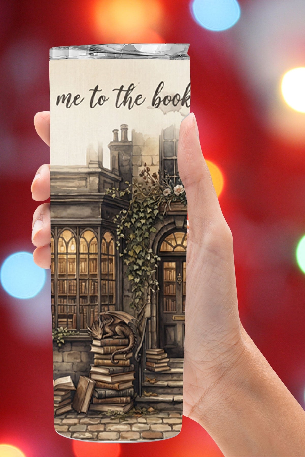 If your personality is dark academia and your hobby is buying more books than you can read, this is for you. A moody bookstore tumbler design made for BookTok readers, bibliophiles, and cozy reading nights.