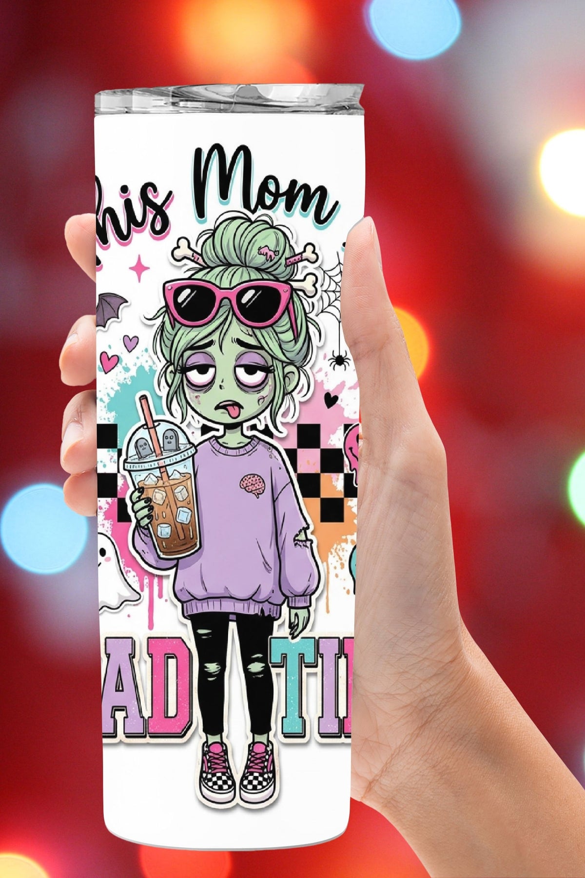 Dead Tired Mom Tumbler and Tumbler Wrap PNG  *1072