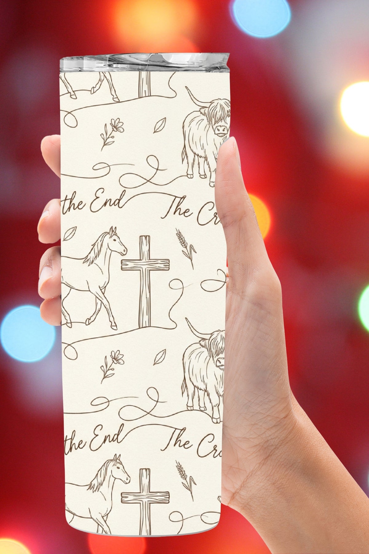 Looking for a meaningful Christian tumbler that feels calm, rustic, and faith-affirming? This Highland cow Christian tumbler features minimalist line art and the encouraging message “The Cross Was Not the End.” A beautiful choice for farmhouse kitchens, western décor lovers, memorial gifts, or everyday faith reminders. This design blends farmhouse faith art, Highland cow symbolism, and modern minimalism into a tumbler you’ll reach for daily.