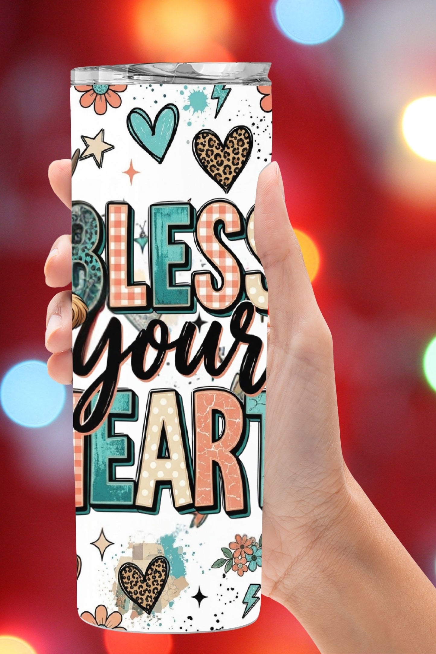 Bless Your Heart Tumbler Wrap PNG & 20oz Skinny Tumbler *1059