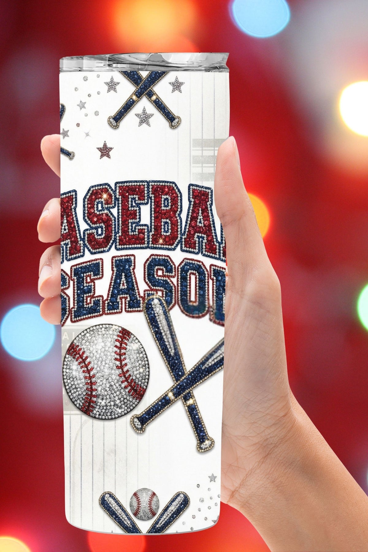 Living that baseball mom life? This faux rhinestone Baseball Season tumbler design adds sparkle to game days, practices, and weekends at the ballpark. Works for any team colors and makes the cutest sports mom tumbler.