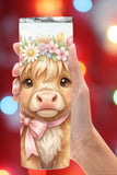 Easter Highland Cow 20oz Tumbler Wrap   *845