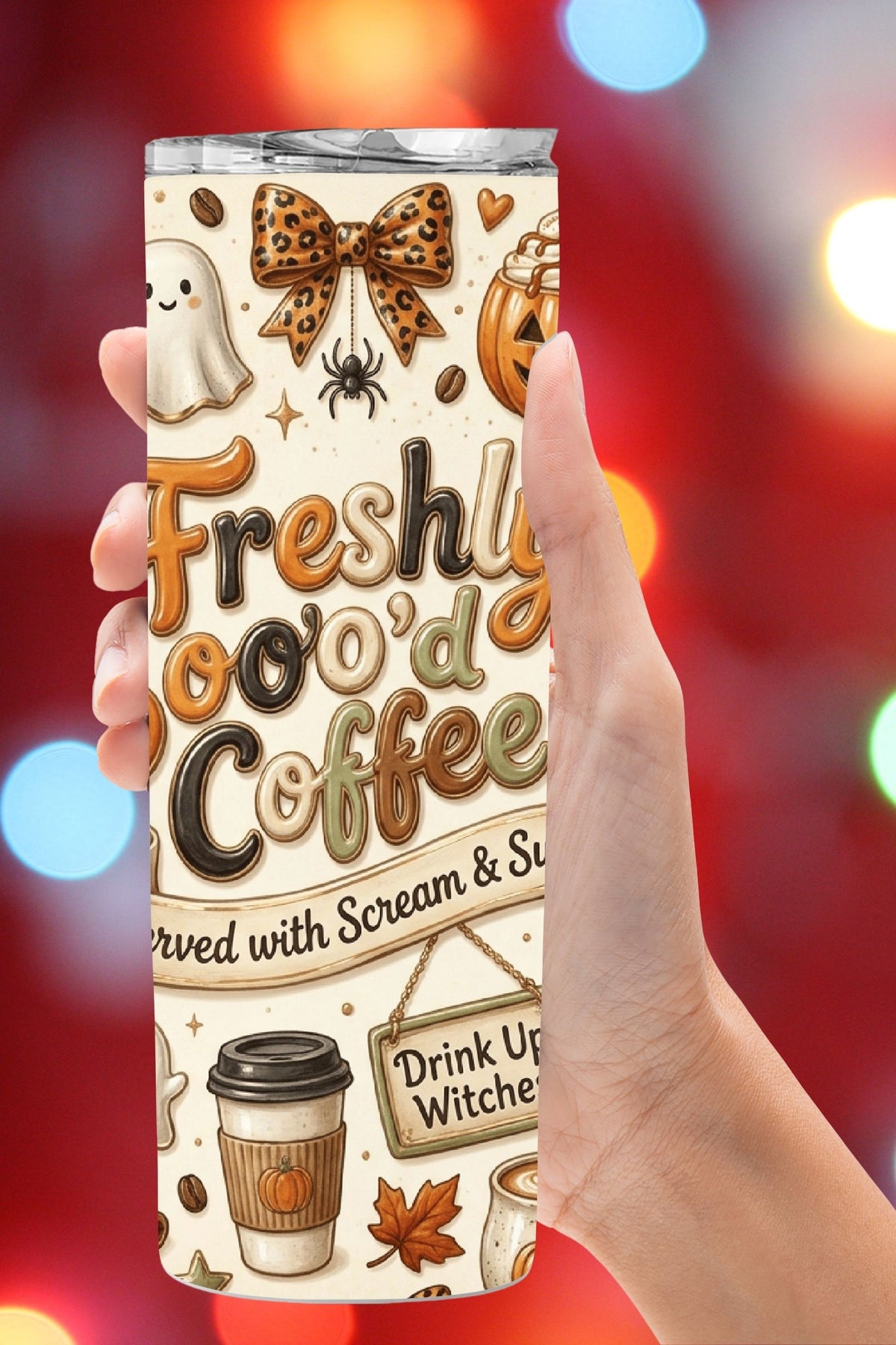 Freshly Boo'd Coffee Tumbler and Tumbler Wrap *1110