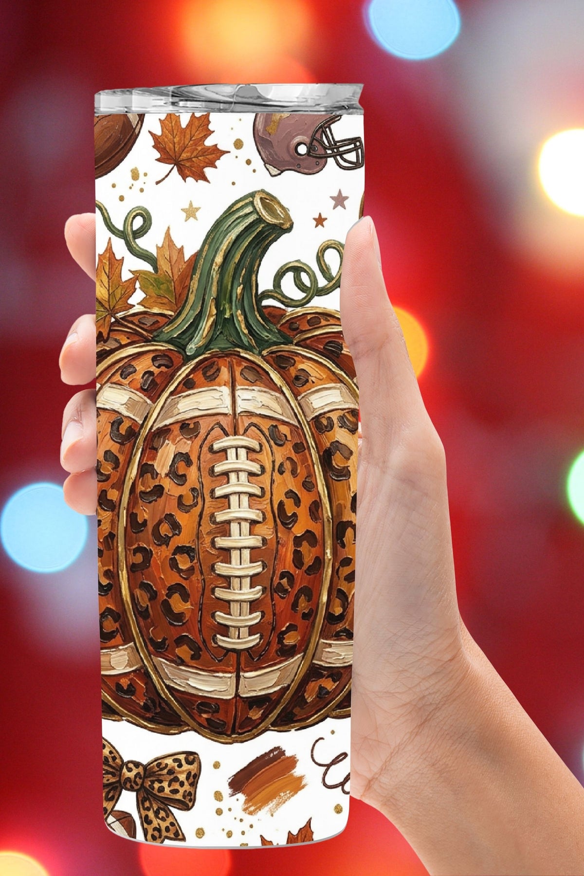 Pumpkin Spice and Friday Night Lights Football Mom Tumbler and Tumbler Wrap PNG   *1076