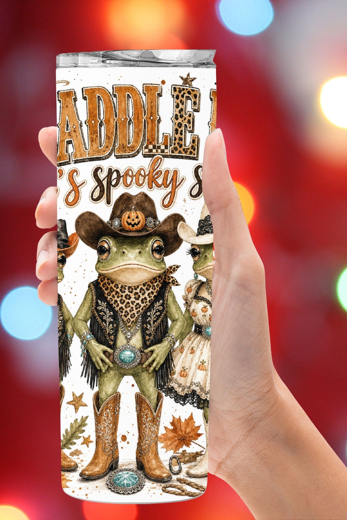 Western Halloween Frog Tumbler and Tumbler Wrap *1095