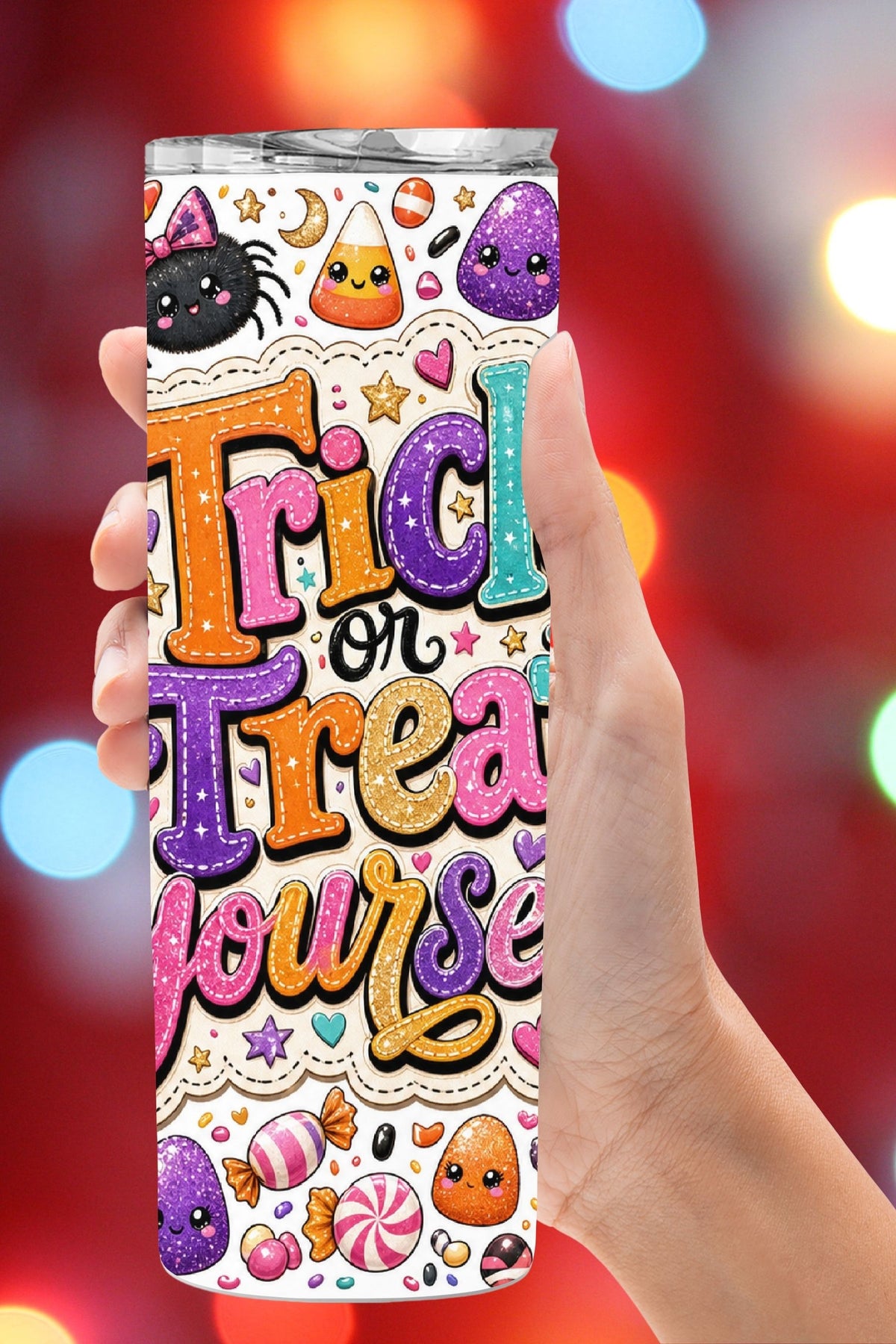 Trick or Treat Yourself Halloween Tumbler and Tumbler Wrap  *1112